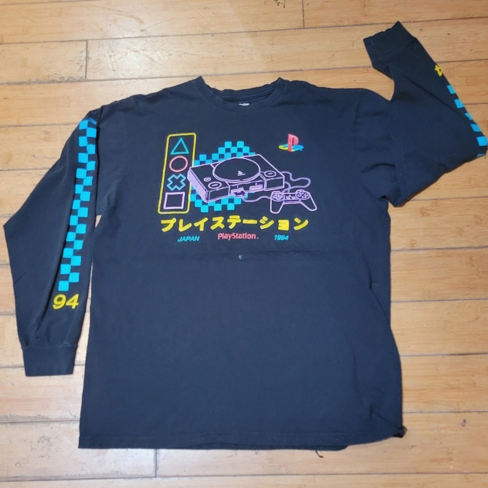 Retro PlayStation Japan 94 Long Sleeve Black Tee Shirt XL